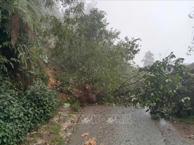 Consecuencias de un deslizamiento de tierra en la provincia norteña de Lao Cai (Foto: VNA)