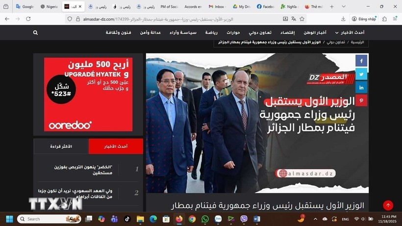Al Jazaïralyoum informa sobre la visita (Foto: captura de pantalla)