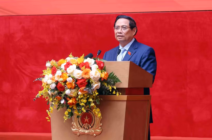 El primer ministro de Vietnam, Pham Minh Chinh, interviene en la cita (Foto: VNA)