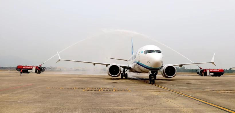 Un avión aterriza en el aeropuerto internacional de Da Nang. (Foto: VNA)