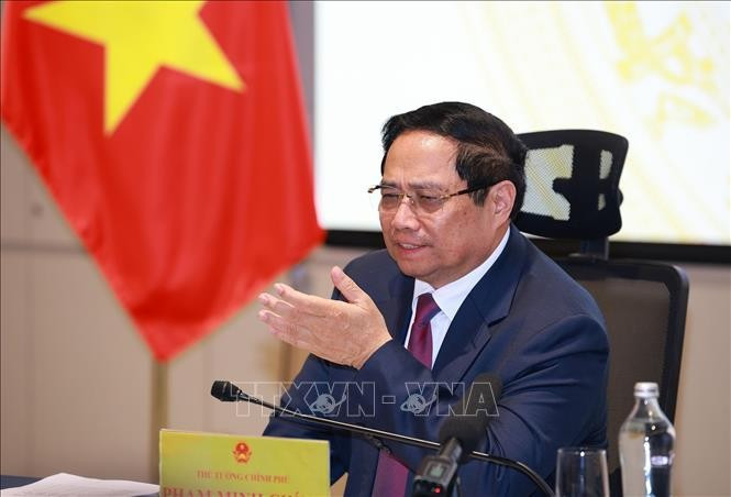 El primer ministro de Vietnam, Pham Minh Chinh, preside la cita (Foto: VNA)