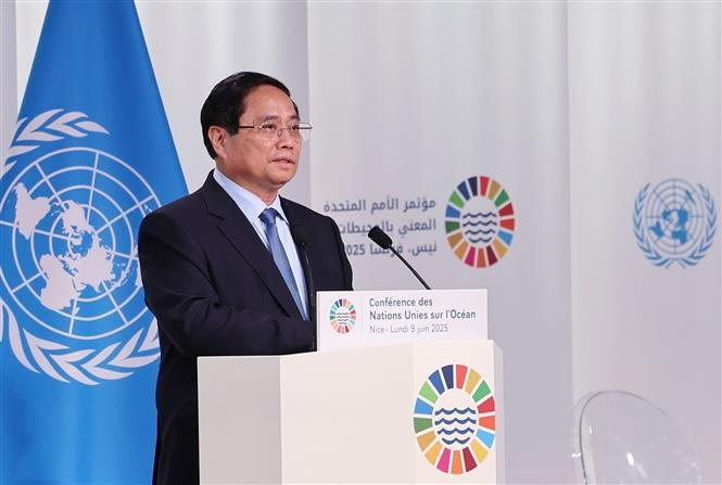 El primer ministro de Vietnam, Pham Minh Chinh, interviene en la cita (Foto: VNA)