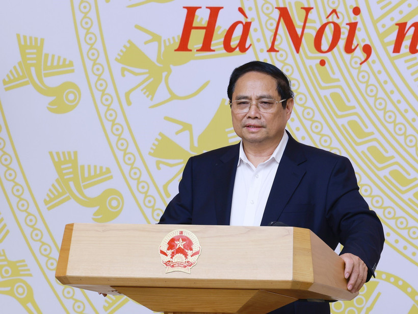 El primer ministro de Vietnam, Pham Minh Chinh, interviene en la cita (Foto: VNA)