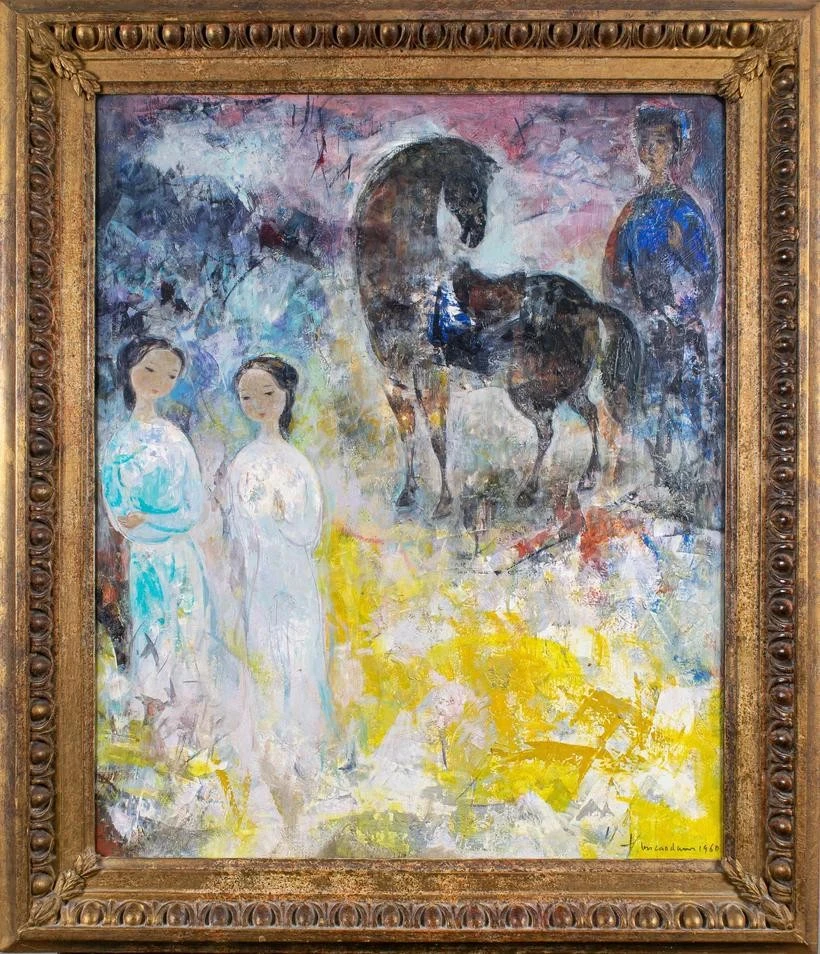 La pintura al óleo "Property of a lady of title" (Propiedad de una dama con título) del famoso pintor vietnamita Vu Cao Dam (1908-2000) (Foto: Sloane Street Auctions)