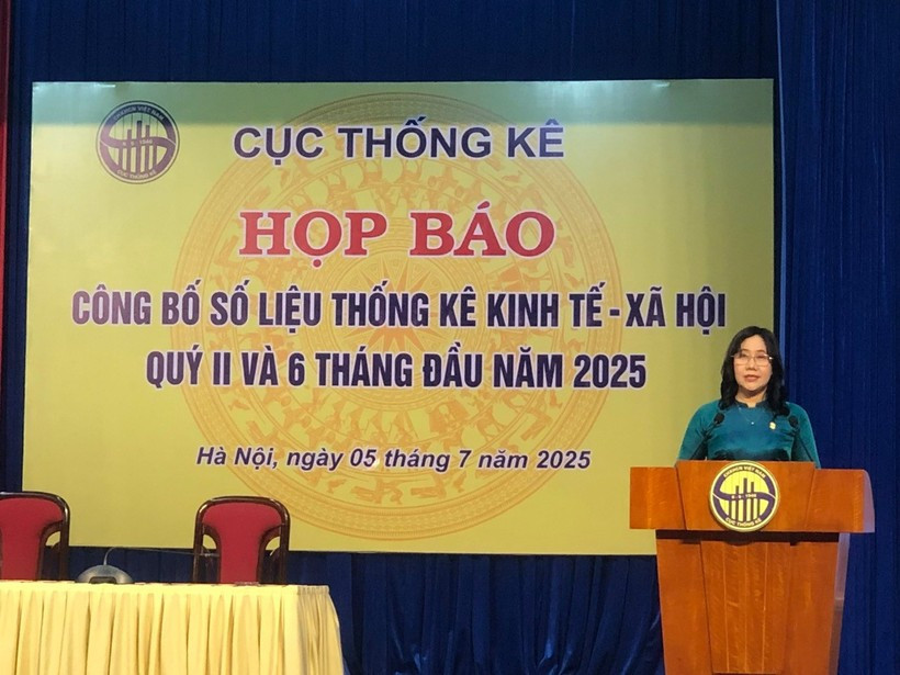 La directora de la Oficina Nacional de Estadísticas, Nguyen Thi Huong, asegura que la situación mundial se ha desarrollado de forma compleja e impredecible durante el primer semestre del año. (Foto: VietnamPlus)