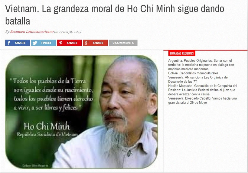 Arículo publicado en el sitio web de Resumen Latinoamericano (Foto: captura de pantalla)