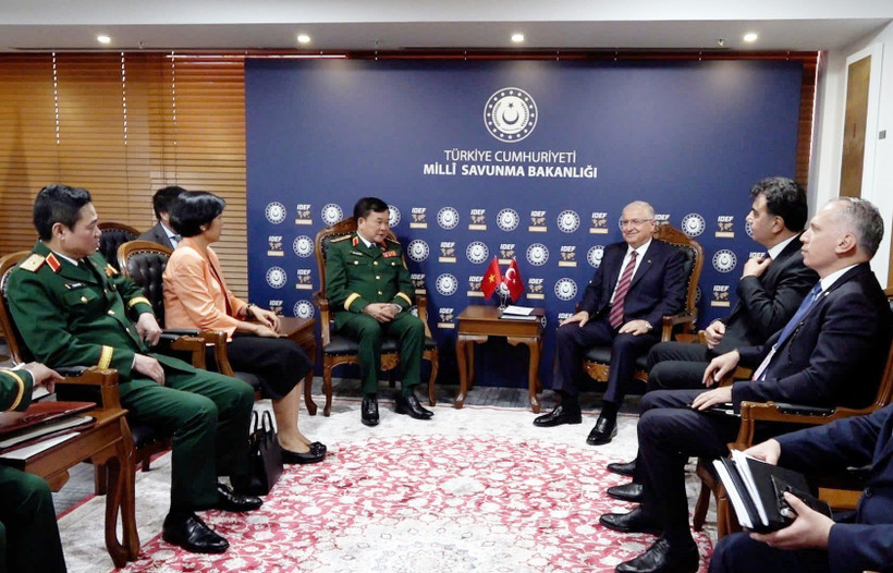 El viceministro de Defensa Hoang Xuan Chien se reúne con el ministro de Defensa turco, Yasar Guler (Foto: VNA)