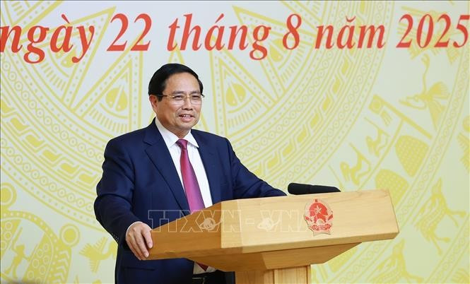 El primer ministro de Vietnam, Pham Minh Chinh, interviene en la cita (Foto: VNA)