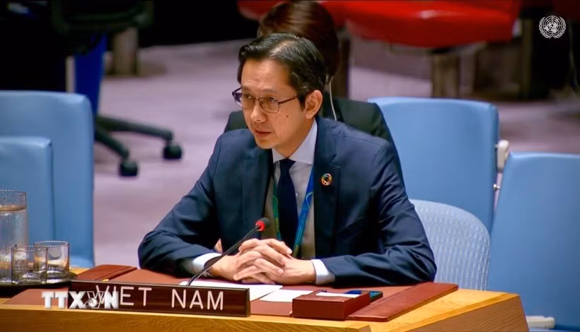 El embajador Do Hung Viet, representante permanente de Vietnam ante la ONU, en el evento (Foto: VNA)