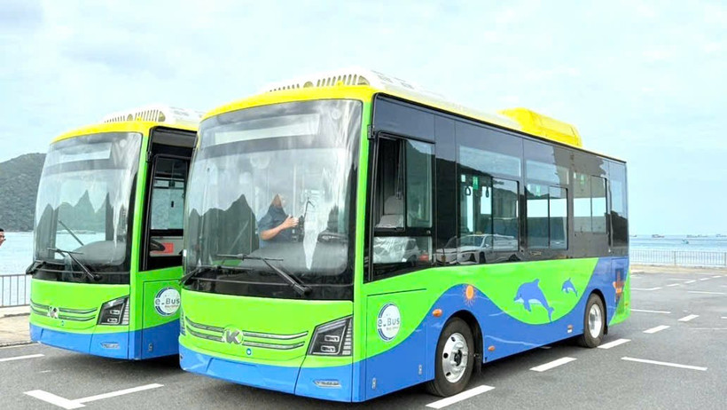 La primera línea de autobuses eléctricos en la zona especial de Con Dao, la línea número 173, comienza a operar a partir del 25 de diciembre (Foto: VNA)