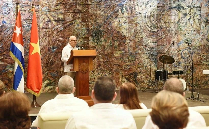 El secretario de Organización del Comité Central del PCC, Roberto Morales Ojeda, interviene en la cita (Foto: VNA)