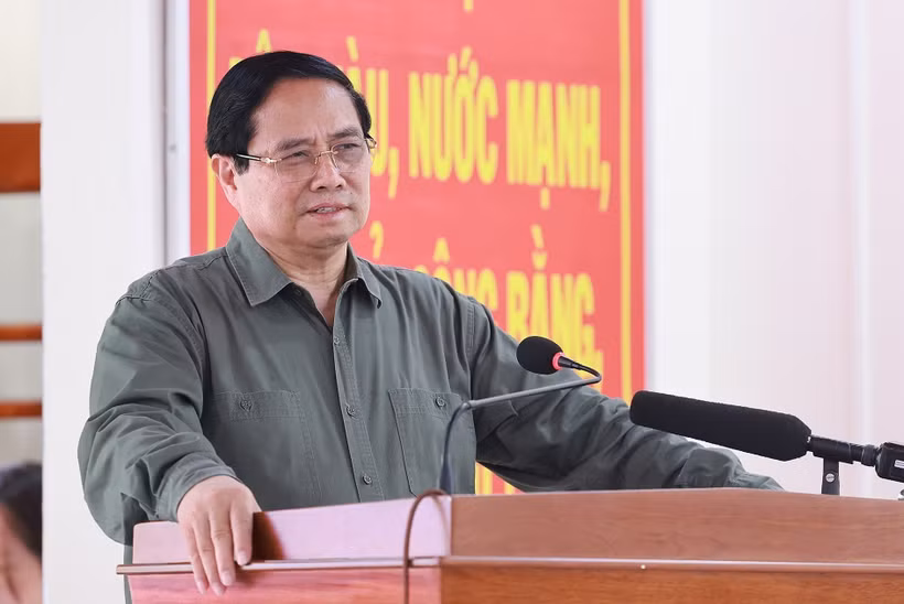 El primer ministro Pham Minh Chinh interviene en la cita (Foto: VNA)