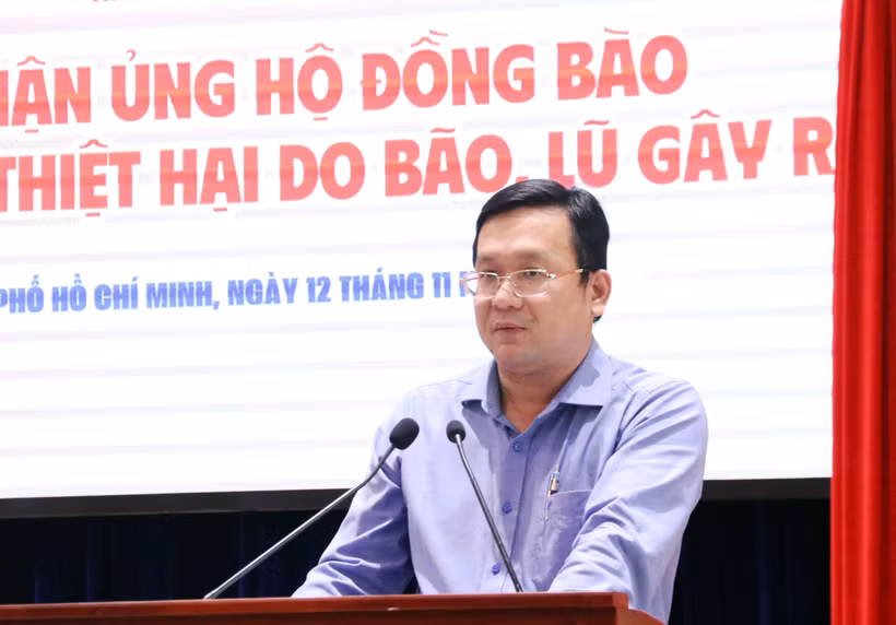 Phan Hong An, vicepresidente del Comité del FPV de Ciudad Ho Chi Minh, interviene en la cita (Foto: VNA)