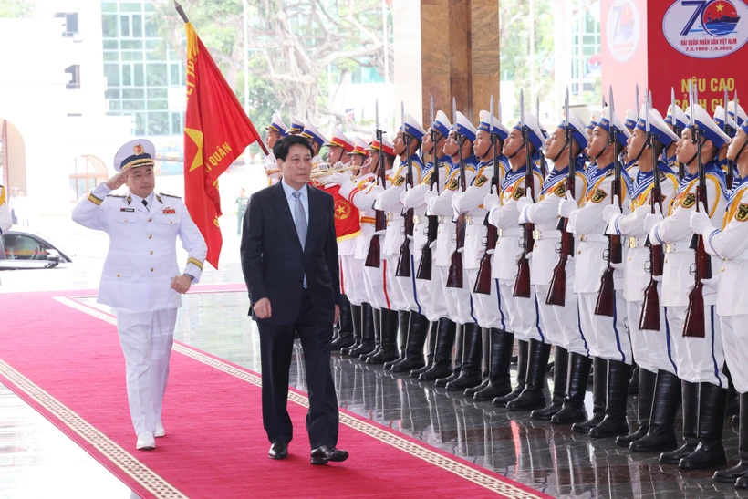 El presidente de Vietnam, Luong Cuong, asiste a la ceremonia (Foto: VNA)