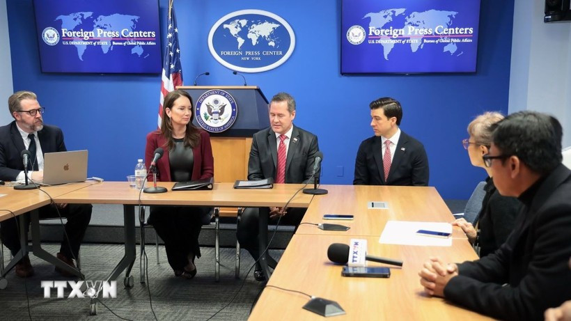 Reunión del Departamento de Agricultura de Estados Unidos con la prensa extranjera en Nueva York. (Foto: VNA)
