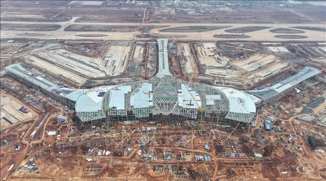 Construcción de la terminal de pasajeros del Aeropuerto de Long Thanh (Foto: VNA)