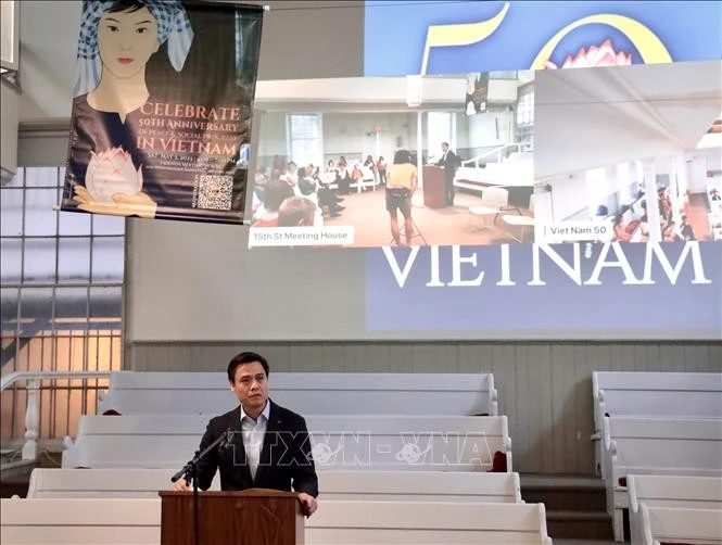El embajador Dang Hoang Giang, jefe de la misión de Vietnam ante la ONU, habla en la cita (Foto: VNA)