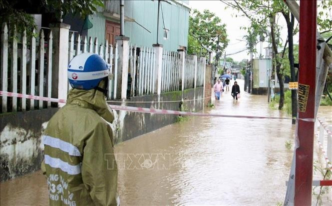 Una calle inundada en Da Nang (Foto: VNA)