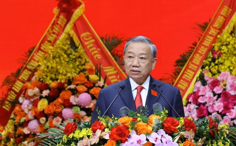 El secretario general del Partido Comunista de Vietnam, To Lam, interviene en la cita (Foto: VNA)