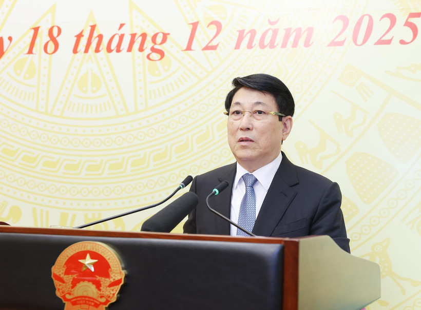 El presidente de Vietnam, Luong Cuong, interviene en la cita (Foto: VNA)