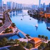 Perspectiva del Parque Cultural Ben Nha Rong - Khanh Hoi y el Proyecto de Espacios Verdes Públicos Ben Bach Dang, que conforman un eje espacial cultural e histórico a lo largo del río Saigon. (Foto: VNA)