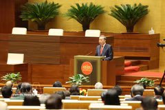 El secretario general del Partido Comunista de Vietnam, To Lam, habla en el evento. (Fuente: VNA)
