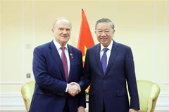 El secretario general del Partido Comunista de Vietnam, To Lam, y el presidente del Partido Comunista de la Federación Rusa, Gennady Zyuganov. (Fuente: VNA)
