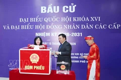 Bui Thi Minh Hoai, miembro del Buró Político y presidenta del Comité Central del Frente de la Patria de Vietnam, en el evento. (Fuente: VNA)