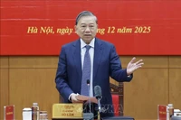 El secretario general del Partido Comunista de Vietnam (PCV), To Lam, habla en el evento. (Fuente: VNA)