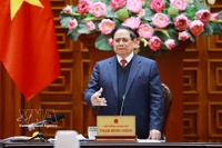 El primer ministro vietnamita, Pham Minh Chinh, habla en el evento. (Fuente: VNA)