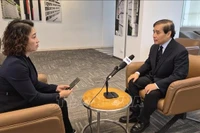 El profesor Vu Minh Khuong, de la Escuela de Políticas Públicas Lee Kuan Yew, en la entrevista. (Fuente: VNA)