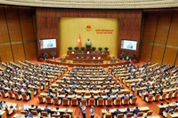 Panorama de la inauguración del décimo período de sesiones de la Asamblea Nacional de la XV Legislatura. (Fuente: VNA)