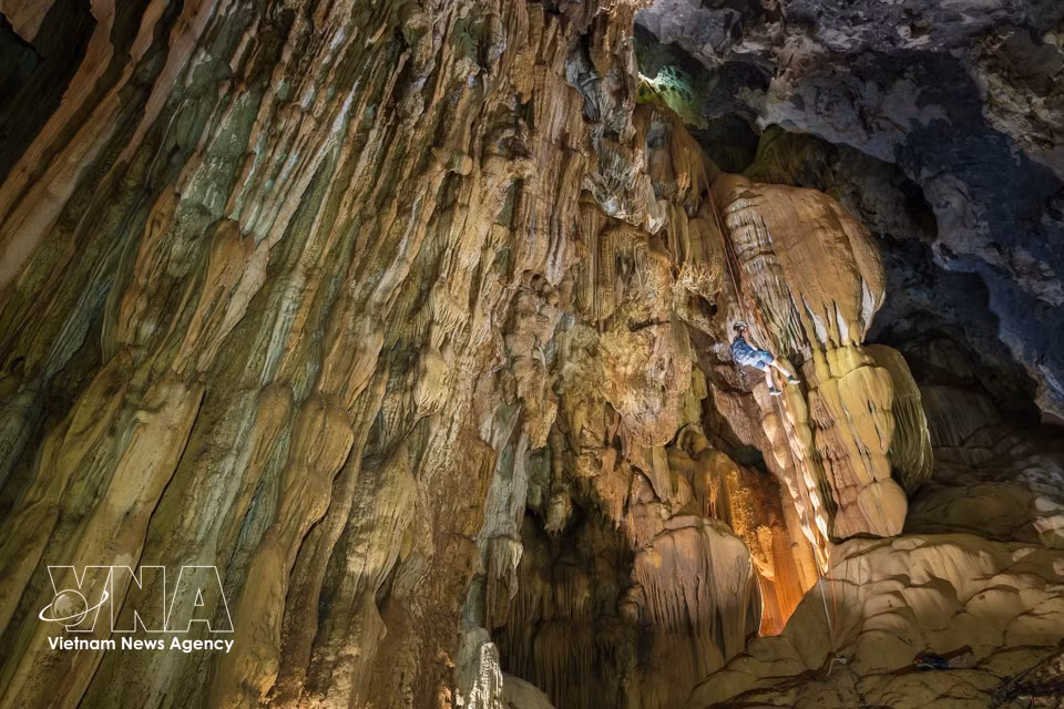 La cueva Thang tiene un ancho promedio mayor que algunas otras cavernas de la zona. (Foto: VNA)