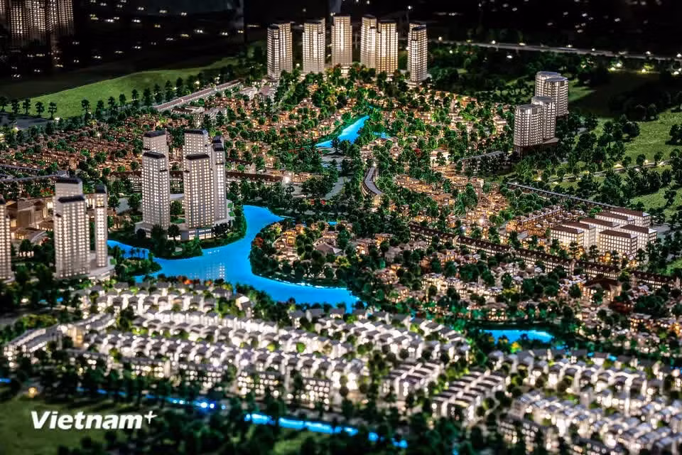 Maqueta de uno de los proyectos emblemáticos de desarrollo de Hanoi. (Foto: Vietnam+)