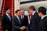 El Sultán de Brunéi Darussalam, Haji Hassanal Bolkiah, llega a Hanoi. (Foto: VNA)