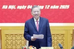 El secretario general del Partido Comunista de Vietnam, To Lam, habla en la cita. (Foto: VNA)