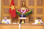 El primer ministro Pham Minh Chinh preside la reunión (Foto: VNA)
