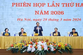 El primer ministro de Vietnam, Pham Minh Chinh, encabeza la segunda sesión del año del Comité directivo del Gobierno para el desarrollo de la ciencia, la tecnología, la innovación, la transformación digital y el Proyecto 06 (Foto: VNA)