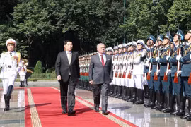 El presidente de Vietnam, Luong Cuong, recibe al Rey de Jordania, Abdullah II bin Al Hussein. (Foto: VNA)