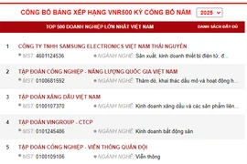 Vietnam Report revela las 500 empresas líderes de 2025. (Captura de la pantalla)