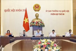 El presidente del Parlamento, Tran Thanh Man, en el debate. (Foto: VNA)