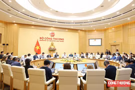Encuentro entre representantes del Ministerio de Industria y Comercio de Vietnam y una delegación del Consejo Empresarial Estados Unidos–ASEAN (USABC). (Foto: VNA)