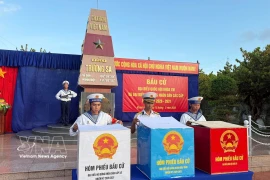 Elecciones en la zona especial de Truong Sa, provincia de Khanh Hoa. (Foto: VNA)