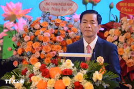 Nguyen Van Phuong, subsecretario del Comité partidista de la ciudad en el mandato anterior y presidente del Comité Popular de Hue, fue reelegido como nuevo secretario. (Foto: VNA)