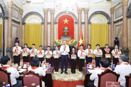 Máximo dirigente de Vietnam se reúne con jóvenes destacados (Foto: VNA)