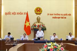 El presidente de la Asamblea Nacional de Vietnam, Tran Thanh Man, en la 56.ª reunión del Comité Permanente del Parlamento. (Foto: VNA)