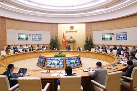 El viceprimer ministro de Vietnam Tran Hong Ha, jefe del Comité Directivo Nacional para la lucha contra la pesca ilegal, no declarada y no reglamentada (IUU), preside la 31ª reunión del Comité. (Foto: VNA)