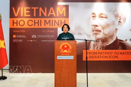 La embajadora de Vietnam en Grecia, Pham Thi Thu Huong, en el evento. (Foto: VNA)