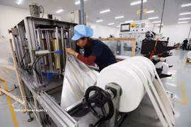 Cadena de producción en la empresa Malpensa Plant Vietnam, con 100% capital japonés. Foto: VNA