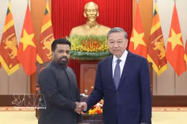 El secretario general del Partido Comunista y presidente de Vietnam, To Lam, y el presidente de Sri Lanka, Anura Kumara Dissanayake. (Foto: VNA)
